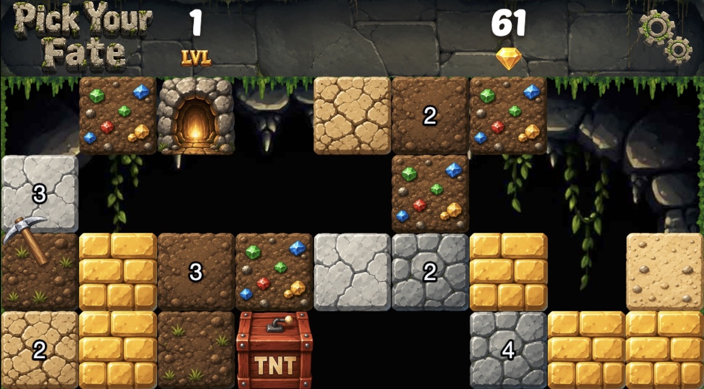 Pick Your Fate - Dig for treasure. Survive the cave. Don’t get greedy.